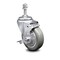 Service Caster 4 Inch Gray Polyurethane Wheel Swivel 3/8 Inch Threaded Stem Caster with Brake SCC-TS20S414-PPUB-TLB-381615 - alternate 3